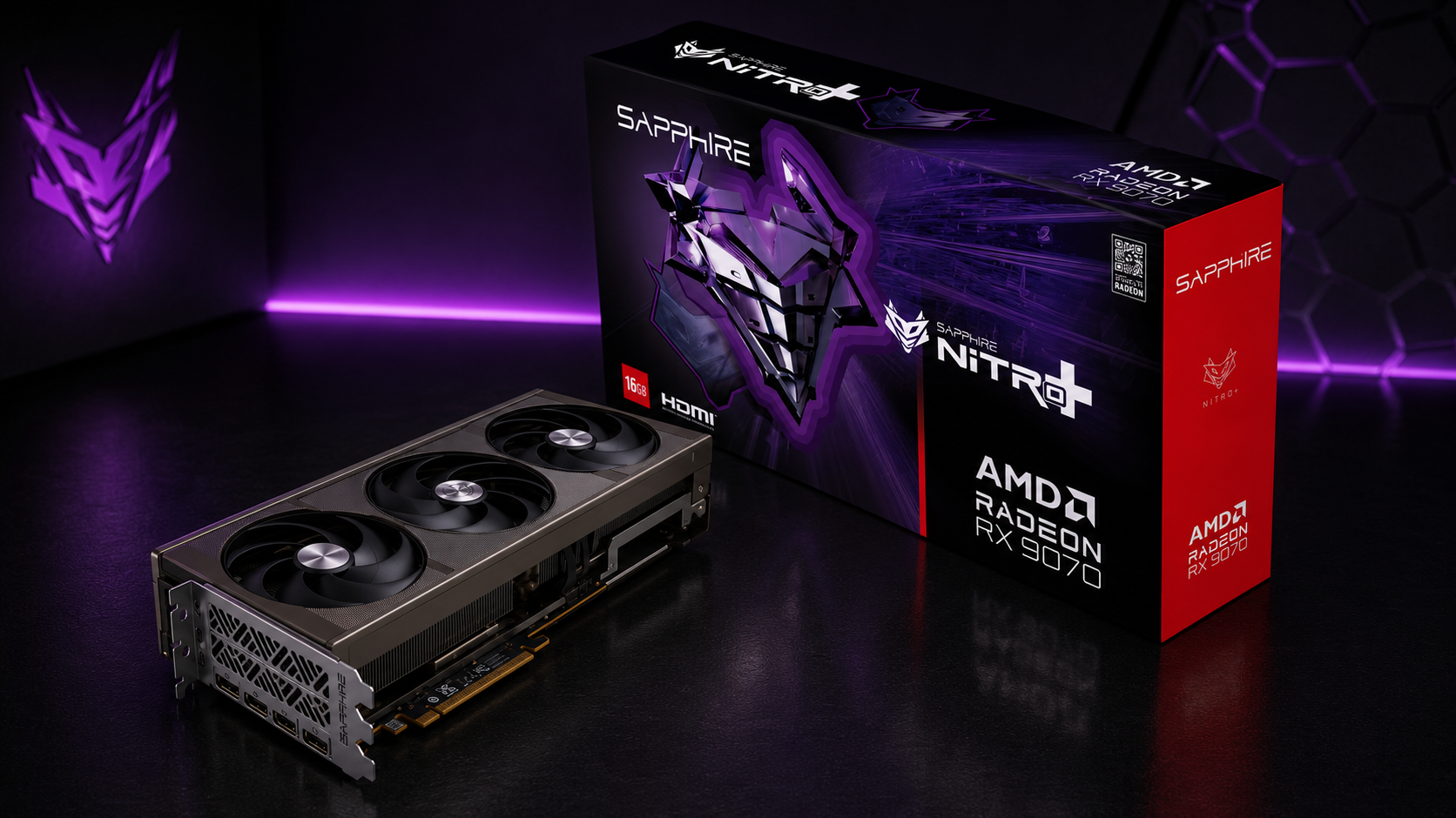 SAPPHIRE NITRO+ Radeon RX 9070 Gaming OC - Grey, 16GB GDDR6, Boost 2700 MHz, PCIe 5.0 - 11349-01-20G